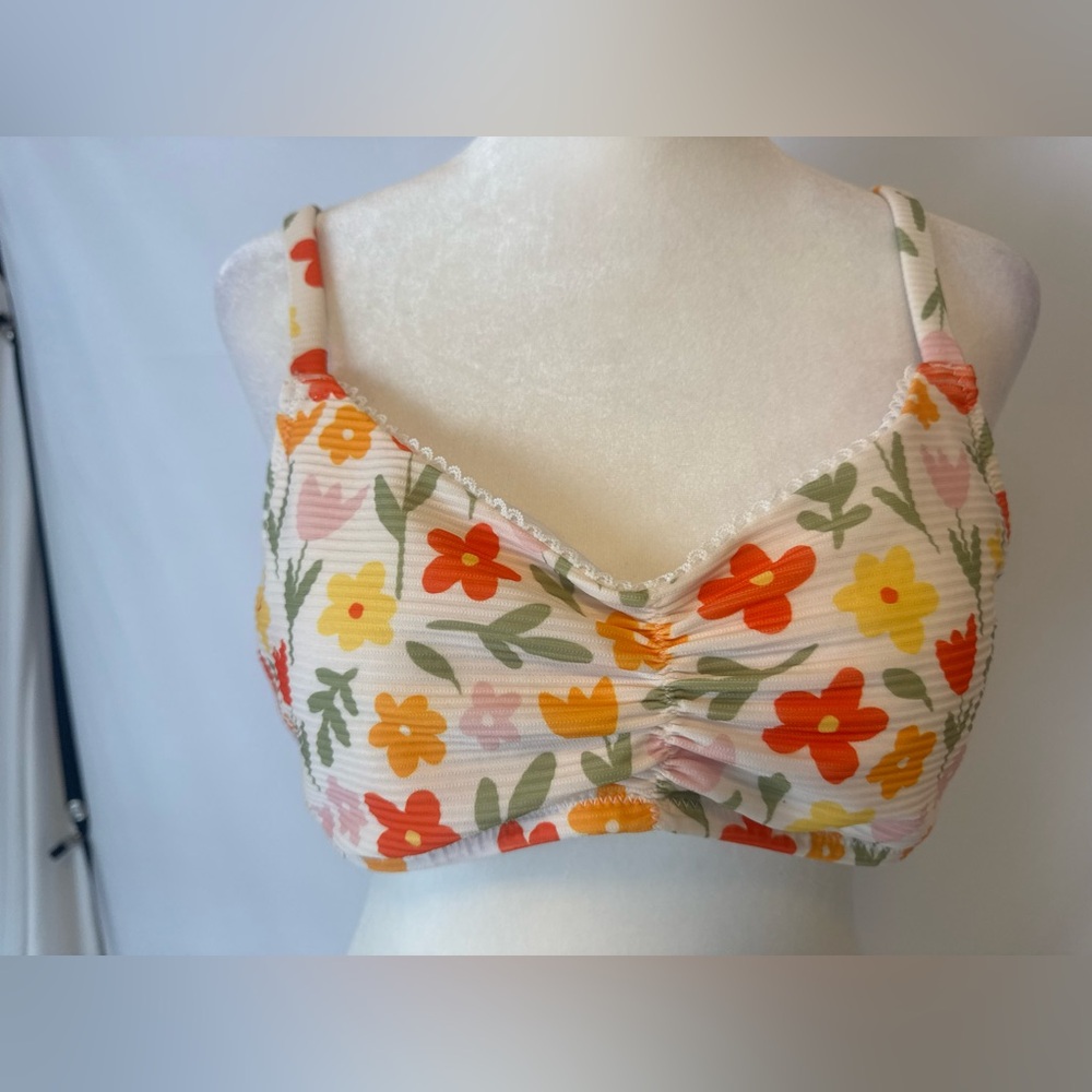 Floral Print Bralette/Swim Top NWT